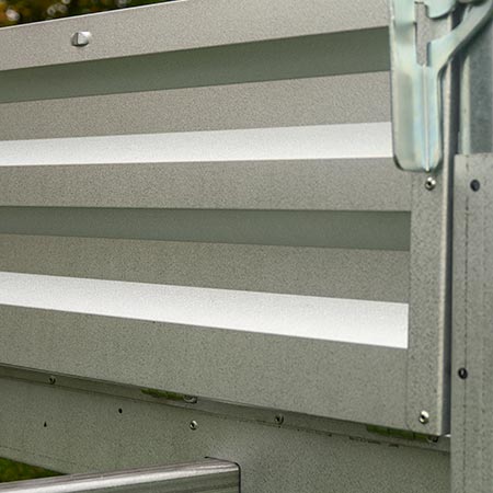 A close-up image of the Galvalume Plus finish.