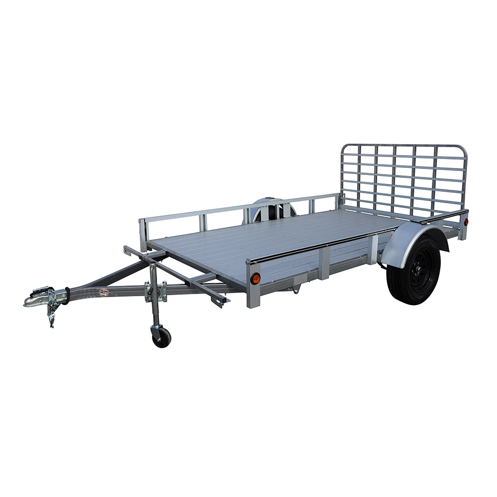 6’ x 10’ Rail Side Utility Trailer w/ 3’ Landscape Gate with front gate extended